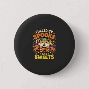 Halloween Hamster Fueled By Spooks And Sweets_1 Ronde Button 5,7 Cm