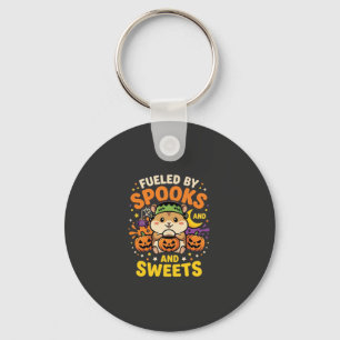 Halloween Hamster Fueled By Spooks And Sweets_1 Sleutelhanger
