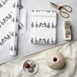 Halloween Hand gebarentaal in hart vrede Cadeaupapier