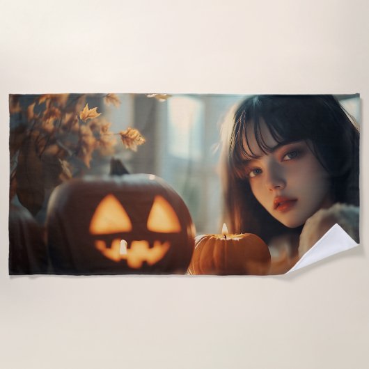 Halloween handdoek en meisje print (Voorkant)