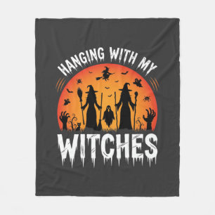 Halloween Hangen Met Mijn Heksen Oude Maan Fleece Deken
