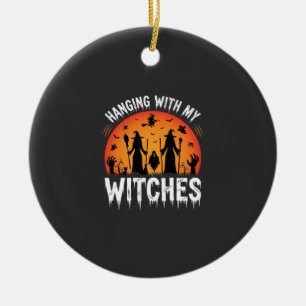 Halloween Hangen Met Mijn Heksen Oude Maan Keramisch Ornament