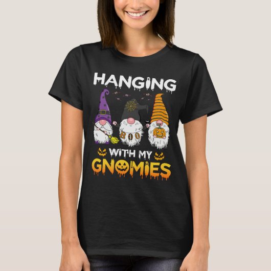 Halloween Hanging With My Gnomies Pumpkin T-shirt (Voorkant)