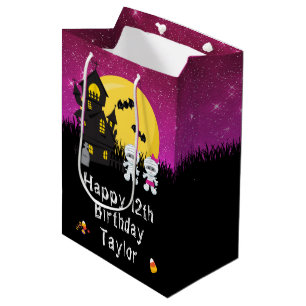 Halloween Happy Birthday Mummy Pink Medium Cadeauzakje