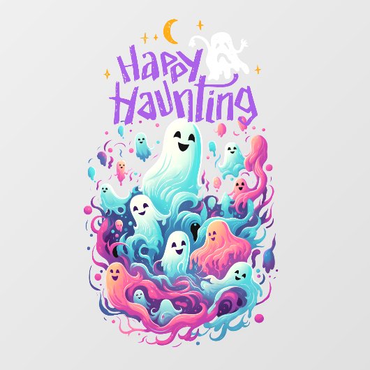 Halloween Happy Ghost Raamsticker (Vel)