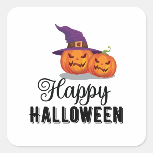 Halloween Happy Halloween Birthday Vierkante Sticker (Voorkant)