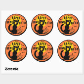  Halloween - Happy Halloween Black Cat Ronde Sticker (Vel)