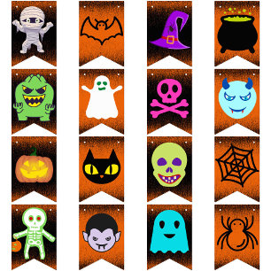 Halloween Happy Halloween Party spooky leuk 16 Vlaggetjes