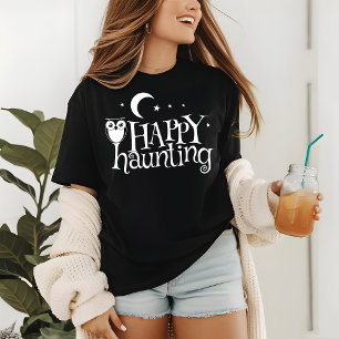 Halloween Happy Haunting Owl Sterrennacht Tri-Blend Shirt