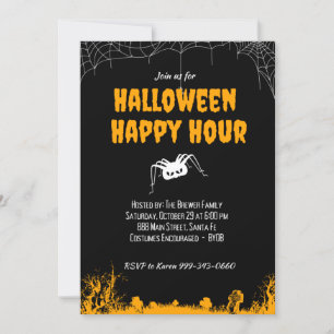 Halloween Happy Hour Uitnodiging - 