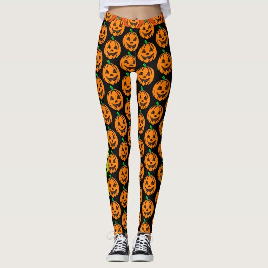 Halloween Happy Pumpkin Leggings Yogabroek (Voorkant)