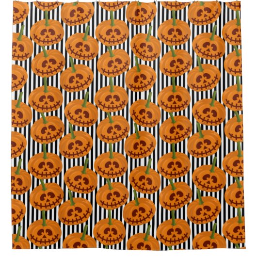 Halloween Happy Pumpkin Pattern Douchegordijn (Voorkant)