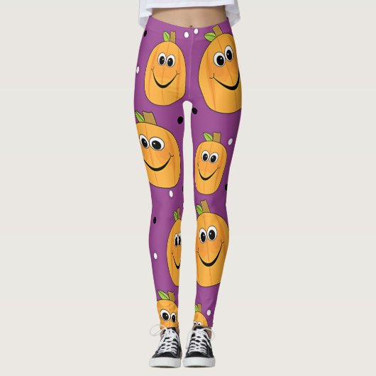 Halloween Happy Pumpkins Leggings (Voorkant)