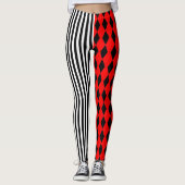 Halloween Harlequin and Stripes Leggings (Voorkant)