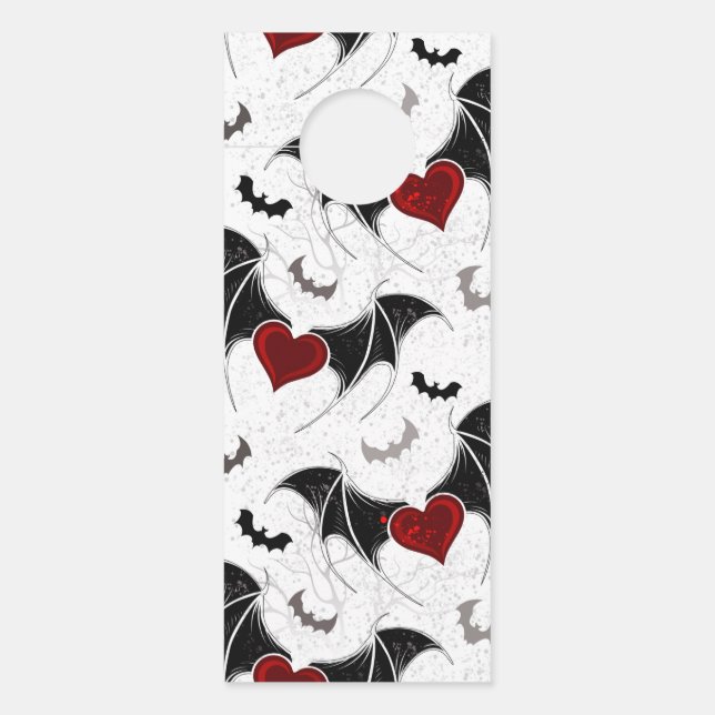 Halloween hart met zwarte vleermuisvleugels (Voorkant)