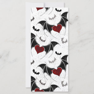 Halloween hart met zwarte vleermuisvleugels