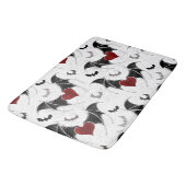 Halloween hart met zwarte vleermuisvleugels badmat (Gekanteld)