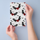 Halloween hart met zwarte vleermuisvleugels flyer (Hand)