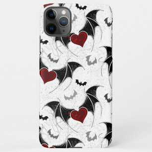 Halloween hart met zwarte vleermuisvleugels iPhone 11Pro max hoesje