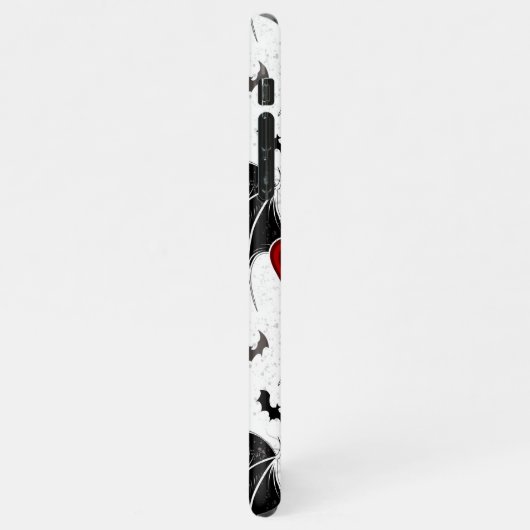 Halloween hart met zwarte vleermuisvleugels iPhone hoesje (Linkerkant)