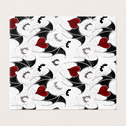 Halloween hart met zwarte vleermuisvleugels kaart (Buitenkant ongevouwen)