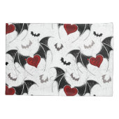 Halloween hart met zwarte vleermuisvleugels kussensloop (Achterkant)