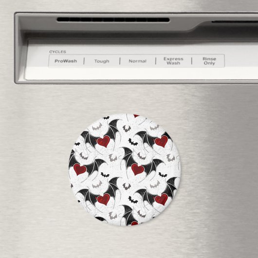 Halloween hart met zwarte vleermuisvleugels magneet (Insitu (Vaatwasser))