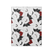 Halloween hart met zwarte vleermuisvleugels notitieblok (Gedraaid)