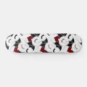 Halloween hart met zwarte vleermuisvleugels skateboard (Horizontaal)
