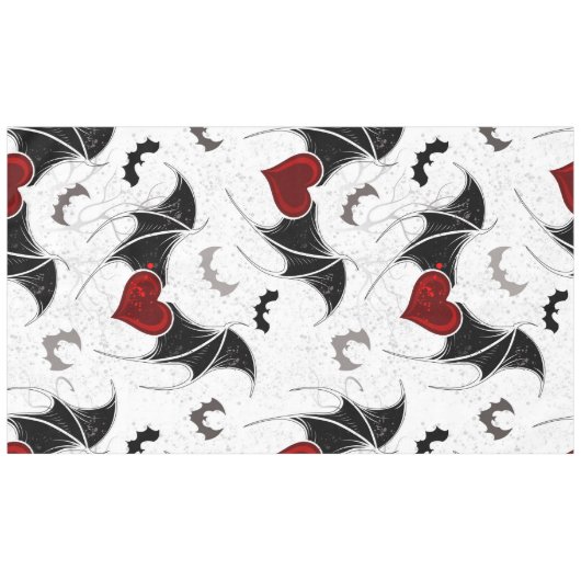 Halloween hart met zwarte vleermuisvleugels tafelkleed (Voorkant (Horizontaal))