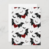 Halloween hart met zwarte vleugels advieskaart (Voorkant / Achterkant)