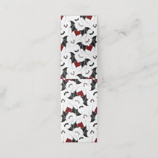 Halloween hart met zwarte vleugels afsprakenkaart (Buitenkant ongevouwen)