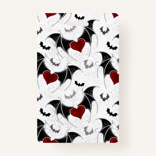 Halloween hart met zwarte vleugels badge (Voorkant)