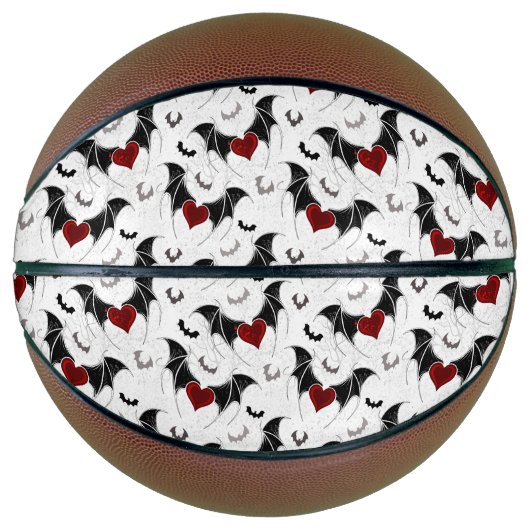 Halloween hart met zwarte vleugels basketbal (Voorkant)