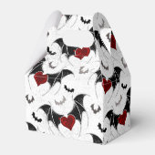 Halloween hart met zwarte vleugels bedankdoosjes (Voorkant Zijde)