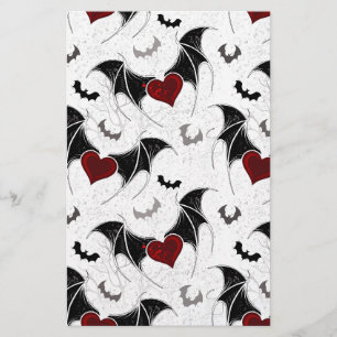 Halloween hart met zwarte vleugels briefpapier