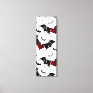 Halloween hart met zwarte vleugels canvas afdruk