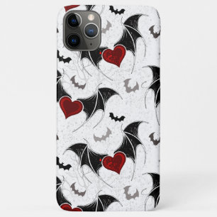 Halloween hart met zwarte vleugels iPhone 11 pro max hoesje