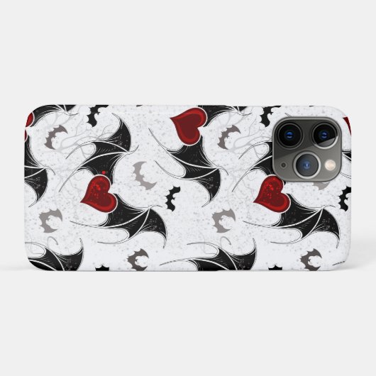 Halloween hart met zwarte vleugels Case-Mate iPhone case (Achterkant (horizontaal))