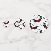 Halloween hart met zwarte vleugels confetti (Voorkanten)