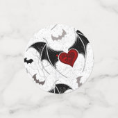 Halloween hart met zwarte vleugels confetti (Kleine voorkant)