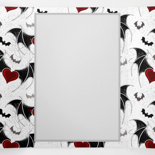 Halloween hart met zwarte vleugels drieluik programma (Binnenkant midden)