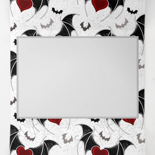 Halloween hart met zwarte vleugels drieluik uitnodiging (Binnenkant midden)