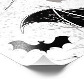 Halloween hart met zwarte vleugels foto afdruk (Hoek)