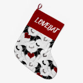 Halloween hart met zwarte vleugels grote kerstsok (Voorkant (Hangend))