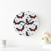 Halloween hart met zwarte vleugels grote klok (Huis)