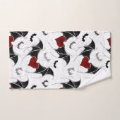 Halloween hart met zwarte vleugels handdoek (Handdoek)