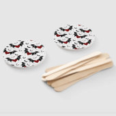 Halloween hart met zwarte vleugels handwaaier (Niet-gemonteerd)