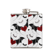 Halloween hart met zwarte vleugels heupfles (Achterkant)