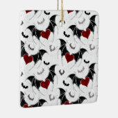 Halloween hart met zwarte vleugels keramisch ornament (Rechts)